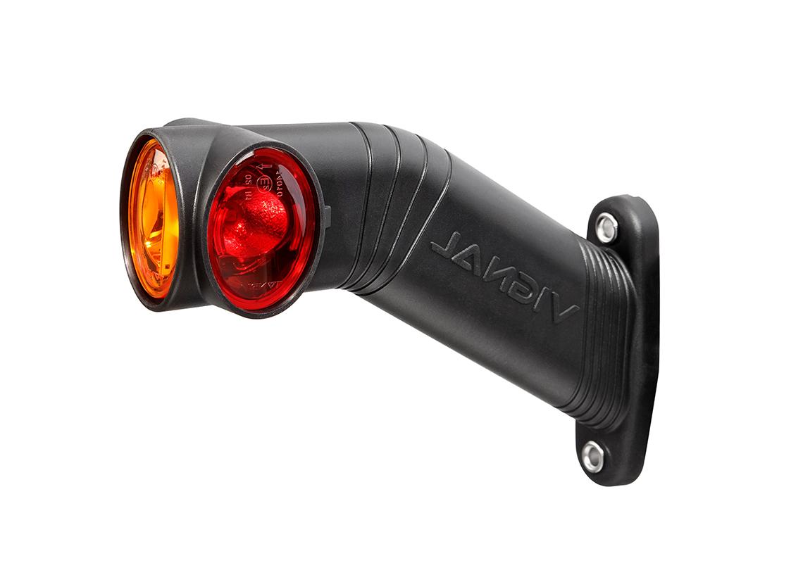 Feu de gabarit gauche LED 12/24V cristal + rouge + ambre 